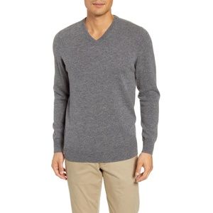 ✨NWT✨ PAIGE Mens Willard Wool Cashmere V Neck Sweater in Heather Grey Sz Medium